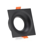 Foco fijo empotrar SPA02 Cuadrado 83x83mm, corte 70x70mm para Lámpara GU10/MR16, Blanco ó Negro